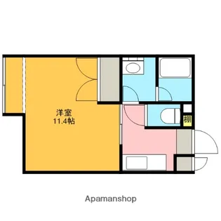 グリーンヒル京中K棟【206号室】の間取り