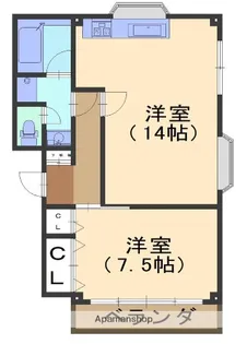 1LDKの間取り画像