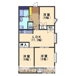 グローバル泉野【303号室】の間取り