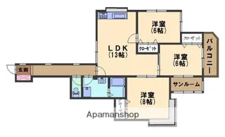エトワール赤坂【105号室】の間取り