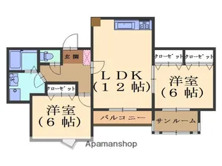 エトワール赤坂【103号室】の間取り