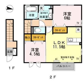 NOBEL(ノーベル) A【203号室】の間取り