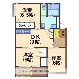ホワイトコテージ【203号室】の間取り