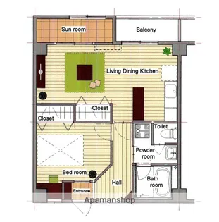 第5赤坂コーポ【532号室】の間取り