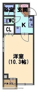 サンハイム涌波【206号室】の間取り