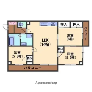 リバーサイドハウス【203号室】の間取り