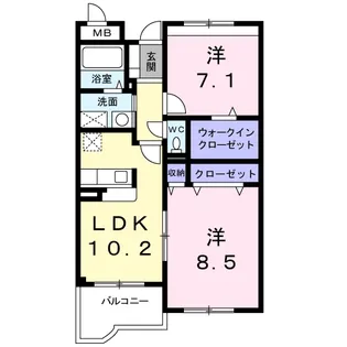 ヴィラ・ポワージュ【2階】の間取り