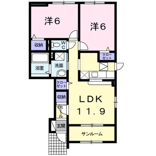 ベルソレイユⅡ【1階】の間取り