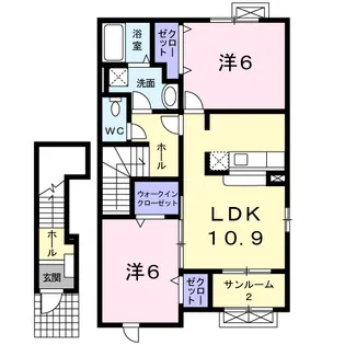 モンソレイユⅡ【2階】の間取り