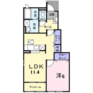 ヴィラージュ Ⅱ【1階】の間取り