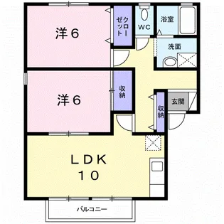 ハイカムール・シュマンA【2階】の間取り