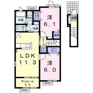 リーフU・T【2階】の間取り