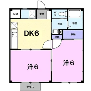 ロマニー土村Ⅱ【1階】の間取り