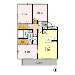 ハリークレスト A【3階】の間取り