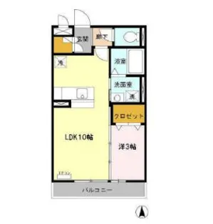 リビングタウン戸水【202号室】の間取り