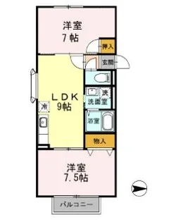 サンテュール【1階】の間取り