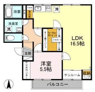 セジュールKI【2階】の間取り