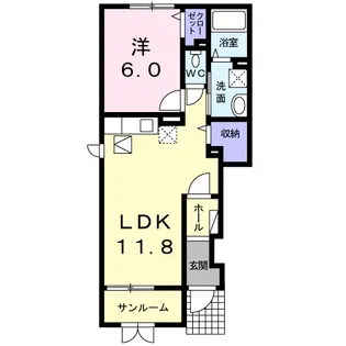 ツカサキ カームリー【1階】の間取り