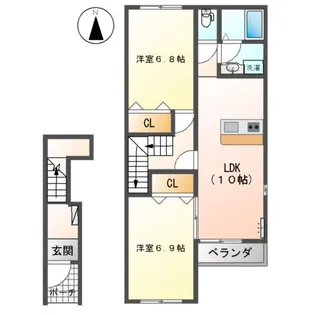ヴァンヴェール【203号室】の間取り