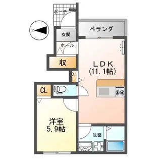 フルール・シオン【1階】の間取り