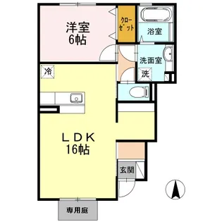 ベェルヴェル【1階】の間取り