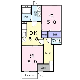 ボヌール・ホクテツ Ⅱ【1階】の間取り