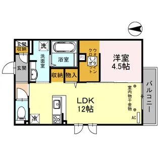 プランドール三池【1階】の間取り