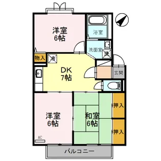 モンターニュリーブル B棟【1階】の間取り