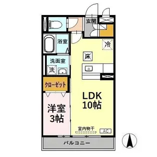 リビングタウン戸水【1階】の間取り