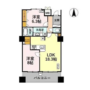 やわらぎ金沢 1206号室【12階】の間取り