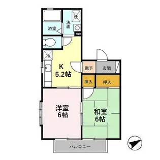 ラフィネ北間【1階】の間取り