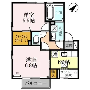 ソレル B【1階】の間取り