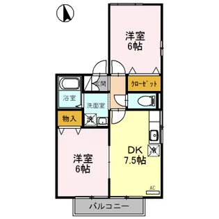 セジュールSAKUDAⅢ【2階】の間取り