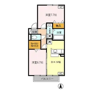 ファウンテン A【2階】の間取り