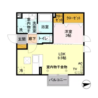 アブニール【1階】の間取り