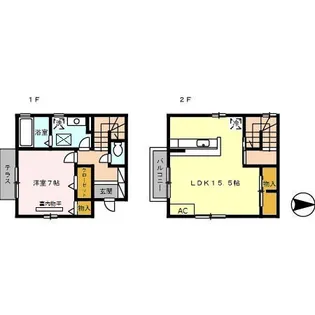 石川県金沢市松村5丁目【テラスハウス】の間取り