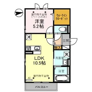 1LDKの間取り画像