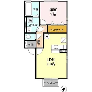 アモロッソ・ユイ B棟【1階】の間取り