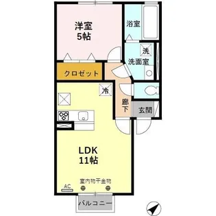 アモロッソ・ユイ B棟【1階】の間取り