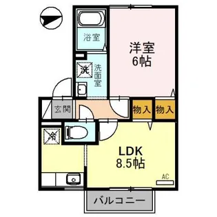 沙羅の木【203号室】の間取り