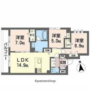 ポルターナⅡ【2階】の間取り