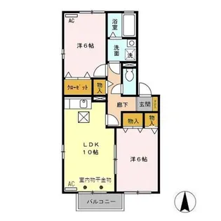 ウェール ルピナ B【1階】の間取り