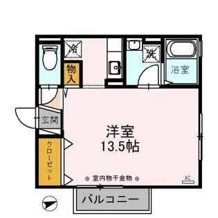 エイトキューブONE C【2階】の間取り