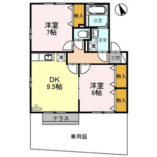 ウィルモアF【1階】の間取り