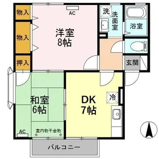 ハイカムールKM B棟【1階】の間取り