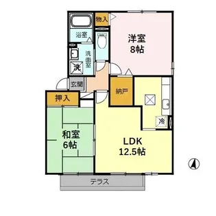 セジュール楓 B【1階】の間取り