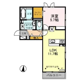 1LDKの間取り画像