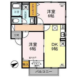 ウエスト リヴィエール【1階】の間取り