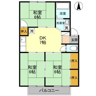 プレジールビューラ A【1階】の間取り