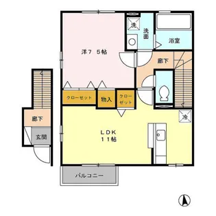 ポン・デ・ボヌール【2階】の間取り